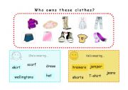 English worksheet: Who owns these clothes?