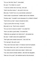 English Worksheet: direct indirect