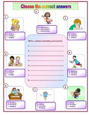 English worksheet: actions