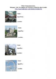English Worksheet: London: famous monuments