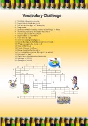 English worksheet: Vocabulary Challenge