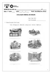 English worksheet: places of the house