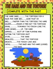 English Worksheet: THE HARE AND THE TORTOISE