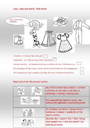 English worksheet: present simple and continuous