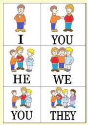 English Worksheet: PERSONAL PRONOUNS (FLASHCARDS + EXERCISES) - 10 pages -