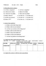English Worksheet: There is There are