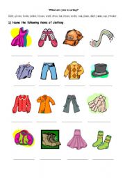 English Worksheet: Clothing