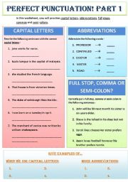 English Worksheet: PERFECT PUNCTUATION - PART 1