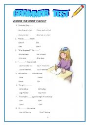 English Worksheet: GRAMMAR TEST