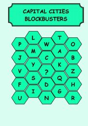 English Worksheet: CAPITAL CITIES - BLOCBUSTERS