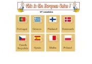 English Worksheet: This is the European Union - 27 Countries - cards (part 1 )