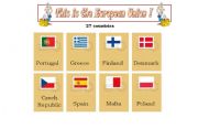 English worksheet: This is the European Union - 27 Countries - cards (part 1 )