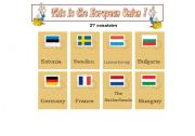 English Worksheet: This is the European Union - 27 Countries - cards (part 2 )