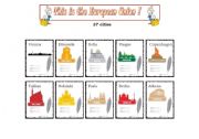 English Worksheet: This is the European Union - 27 Capital Cities - cards (part 1 )