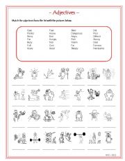 English Worksheet: Adjectives using images