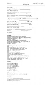 English Worksheet: Photograph - song by Nickelback