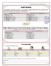 English Worksheet: Simple present Part 2 - Negative statements 2/3