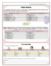 English Worksheet: Simple present Part 2 - Negative statements 2/3