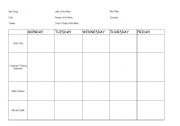 English worksheet: PRESCHOOL PLANNING