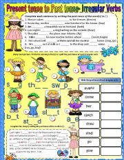 English Worksheet: Present to Past Tense - Irregular verbs 2