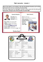English Worksheet: Flight reservation *** Role-play *** Part 3 with two situations