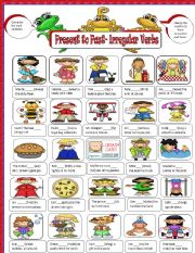 English Worksheet: Present to Past tense - Irregular Verbs Part 1