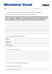 English Worksheet: History test- Elizabeth I of England