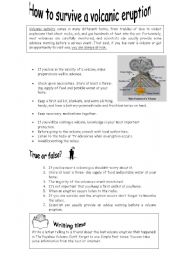 English Worksheet: Volcanoes