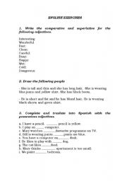 English worksheet: ENGLISH EXERCISES