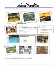 English Worksheet: School Facilities