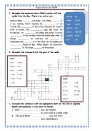 English Worksheet: GRAMMAR REVIEW (PRESENT, PAST, FUTURE)