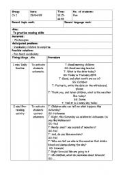 English worksheet: Reading