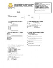 English Worksheet: Wh- questions, possessives 