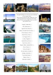 English Worksheet: Wonderful Places to Visit In Your Lifetime