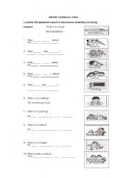 English Worksheet: present continuous