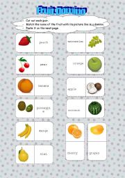 English Worksheet: Fruit domino