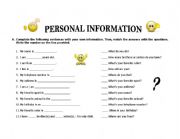 PERSONAL INFORMATION