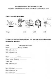 English Worksheet: U2 - I Still Havent Found What Im Looking For Song