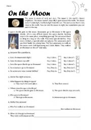 English Worksheet: On the Moon