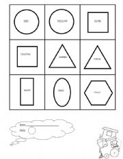 English Worksheet: shape coloring