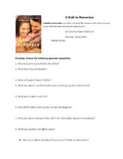 English Worksheet: A Walk to Remember