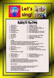 English Worksheet: > Glee Series: Season 2! > Songs For Class! S02E20 *.* Three Songs *.* Fully Editable With Key! *.* Part 1/2