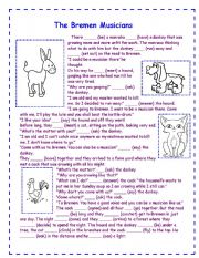 English Worksheet: The Bremen Musicians