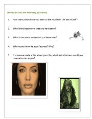 English worksheet: Movie Talk