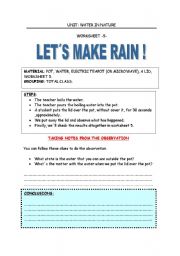 English Worksheet: Lets make rain