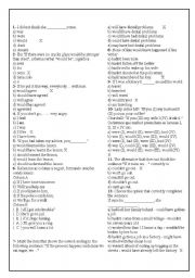 CONDITIONAL SENTNECES MULTIPLE CHOICE EXERCISES