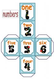 English Worksheet: number dice