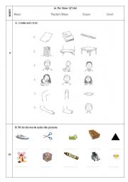 English Worksheet: new parade starter part 1 test