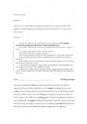 English Worksheet: Reading lesson - reading strategies