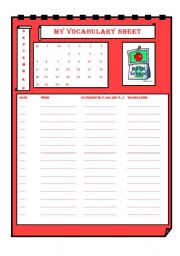 English Worksheet: VOCABULARY SHEETS 2011 - 2012